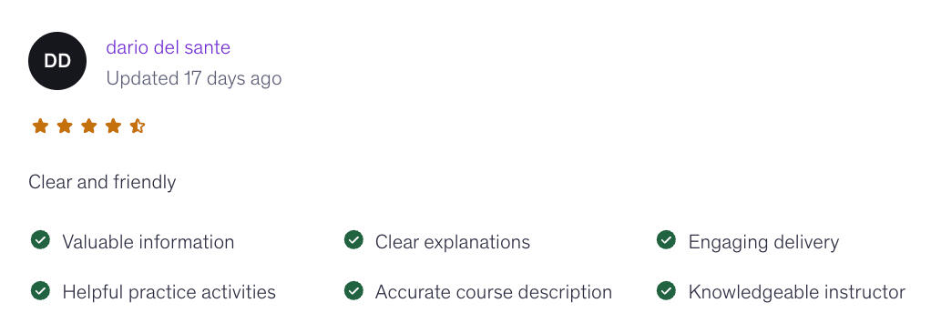 Student reviews for Mastering Integration Development course